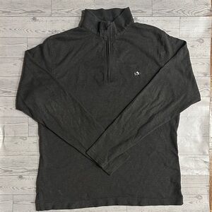 Fish Hippie Quarter Zip Charcoal Grey Pullover Sz Med